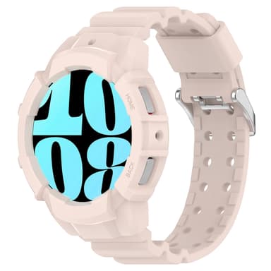 Armor silikonklokkerem med beskyttelsesdeksel til Samsung Galaxy Watch6 40mm Rosa