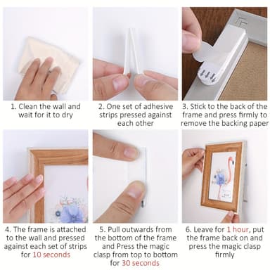 12 par kraftige borrelåsremmer / pinner for veggmontering Hvit 2 x 4.6 cm