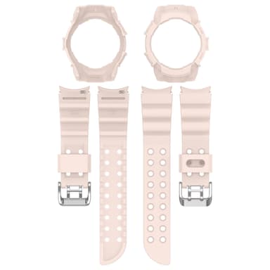Armor silikonklokkerem med beskyttelsesdeksel til Samsung Galaxy Watch6 40mm Rosa