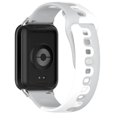 Silikonklokkerem for Xiaomi Mi Band 8 Pro/Redmi Watch 4 Hvit+grå