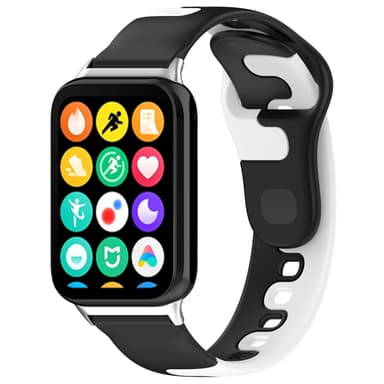 Silikonklokkerem for Xiaomi Mi Band 8 Pro/Redmi Watch 4 Svart + Hvit