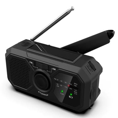 Vær AM/FM-radio Solhåndholdt 1200mAh PowerBank lommelykt