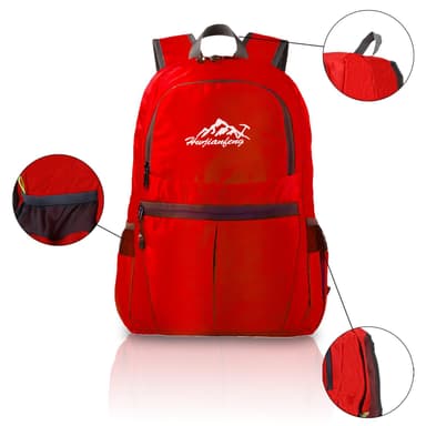 Sammenleggbar ryggsekk 36L unisex vanntett (rød)