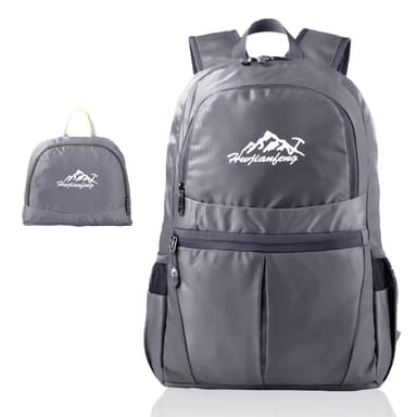 Sammenleggbar ryggsekk 36L unisex vanntett (grå)