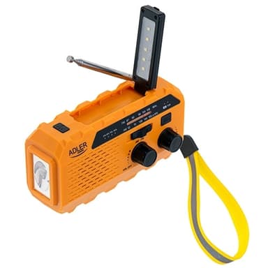 Nødradio / Veiradio med lommelykt, solceller og powerbank