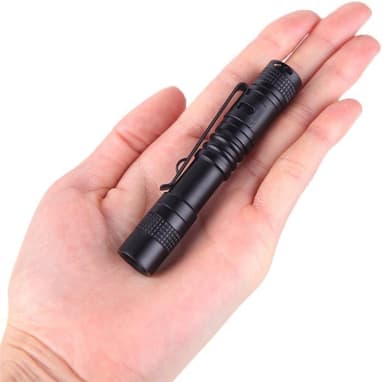 Liten lommelykt, 13cm, 120lm, Svart