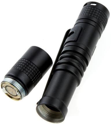 Liten lommelykt, 13cm, 120lm, Svart