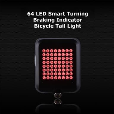 Smart automatisk sykkelbaklys med lasersensor og 64 stk LED
