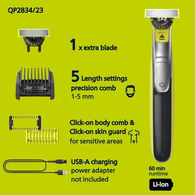 Philips OneBlade 360 skjegg- og kroppstrimmer QP2834/23
