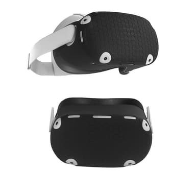 Oculus Quest 2-tilbehør, silikon-ansiktsdeksel, VR-skalldeksel, linsedeksel etc. Sort