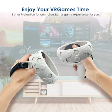 Oculus Quest 2 tilbehør, ansiktsdeksel i silikon, VR-skalldeksel, etc. Hvit
