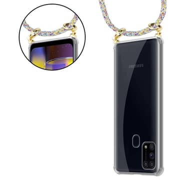 Samsung Galaxy M31 Deksel med Halskjede (gul)