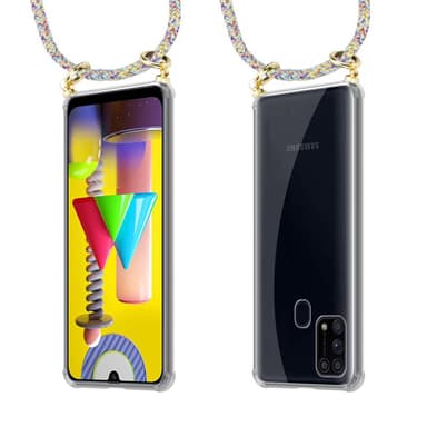 Samsung Galaxy M31 Deksel med Halskjede (gul)