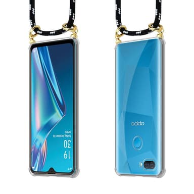 Oppo A12 Deksel med Halskjede (svart)
