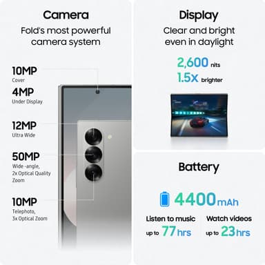 Samsung Galaxy Z Fold6 5G smarttelefon 12/1TB (marineblå)