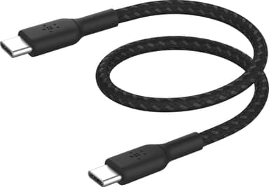 Belkin BoostCharge USB-C til USB-C flettet kabel 15 cm (sort)