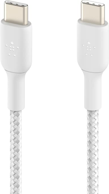 Belkin BoostCharge USB-C til USB-C flettet kabel 15 cm (hvit)