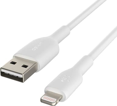 Belkin USB-A til Lightning, hvit (0,15 m)