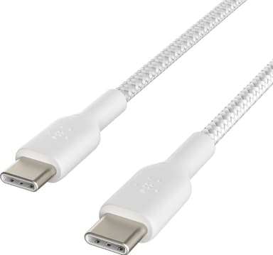 Belkin BoostCharge USB-C til USB-C flettet kabel 15 cm (hvit)