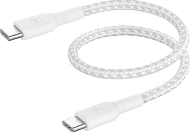 Belkin BoostCharge USB-C til USB-C flettet kabel 15 cm (hvit)