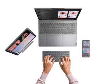 Lenovo trådløst tastatur for flere enheter (Luna Grey)