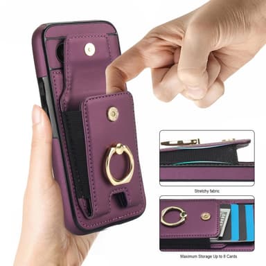 For Google Pixel 8a Kickstand Case Telefonveske med Kortspor - Lilla