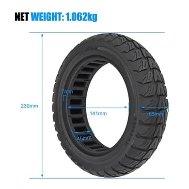 Dekk Niu Scooter 9.5* 2.5-6.1 Gummi Dekk Honeycomb