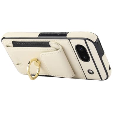 For Google Pixel 8a Kickstand Case Telefonveske med Kortspor - Hvit