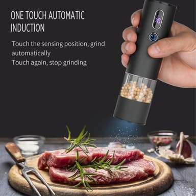 Salt Pepper Krydderkvern Batteridrevet med LED-lys
