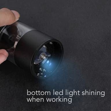 Salt Pepper Krydderkvern Batteridrevet med LED-lys