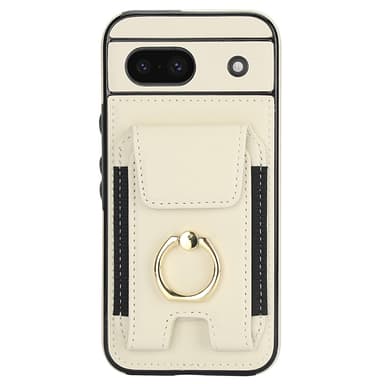 For Google Pixel 8a Kickstand Case Telefonveske med Kortspor - Hvit