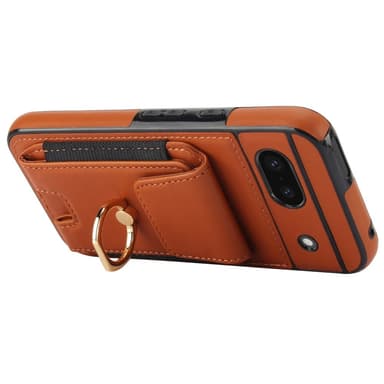 For Google Pixel 8a Kickstand Case Telefonveske med Kortspor - Brun