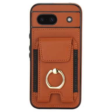 For Google Pixel 8a Kickstand Case Telefonveske med Kortspor - Brun