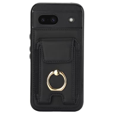For Google Pixel 8a Kickstand Case Telefonveske med Kortspor - Svart