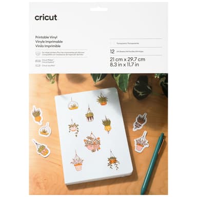Cricut Printable Vinyl A4-ark tolv-pakning (gjennomsiktig)