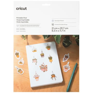 Cricut Printable Vinyl A4-ark ti-pakning (sølv)