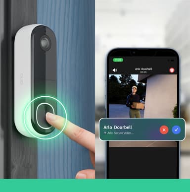 Arlo 2K videodørklokke med Arlo Chime 2 (1-pakning)