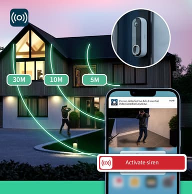 Arlo 2K videodørklokke (1-pakning)
