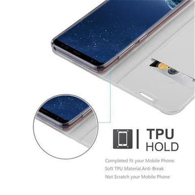 Samsung Galaxy S8 lommebokdeksel etui (sølv)