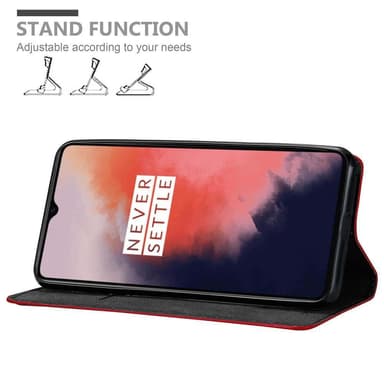 OnePlus 7T lommebokdeksel case (rød)