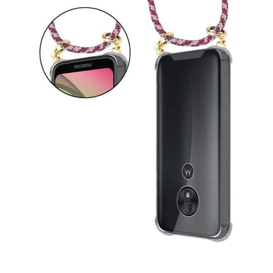 Motorola MOTO G7 POWER Deksel med Halskjede (rød)