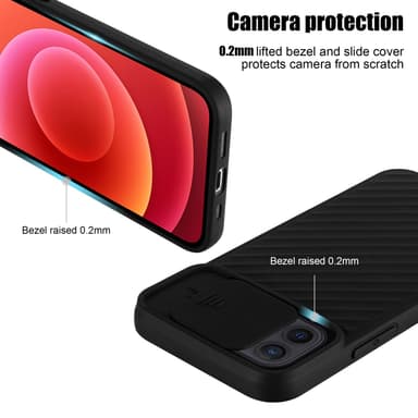 iPhone 12 MINI silikondeksel case (svart)