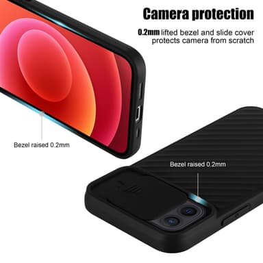iPhone 12 MINI silikondeksel case (svart)