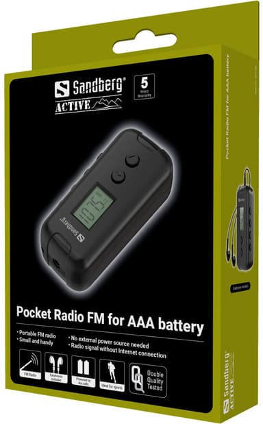 Sandberg pocket FM radio (AAA battery)