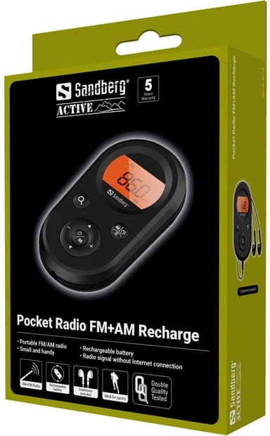 Sandberg Recharge 421-02 FM+AM lommeradio