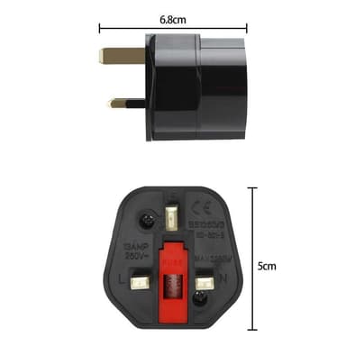 4x Socket Adapter Travel Converter (uk type g til eu)