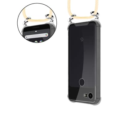 Google PIXEL 3 Deksel med Halskjede (gul)