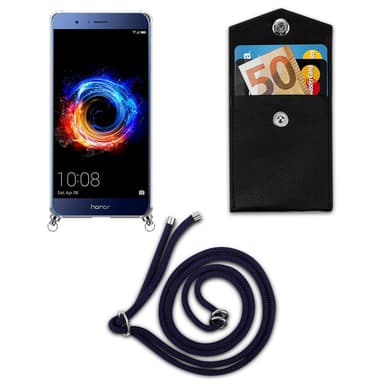 Honor 8 PRO Deksel med Halskjede (blå)