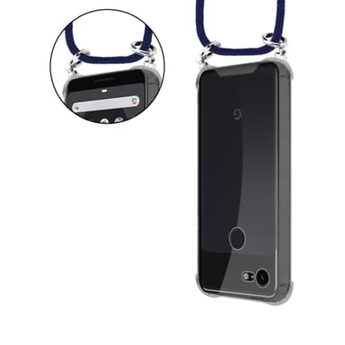 Google PIXEL 3A XL Deksel med Halskjede (blå)