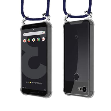 Google PIXEL 3A XL Deksel med Halskjede (blå)